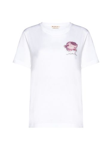 T-shirt With Flower Application - Marni - Modalova