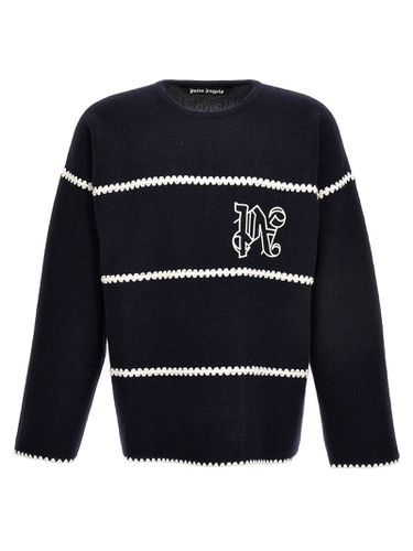 Pa Monogram Striped Sweater - Palm Angels - Modalova