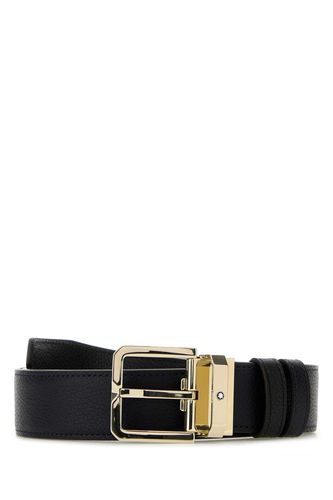 Midnight Blue Leather Reversible Belt - Montblanc - Modalova