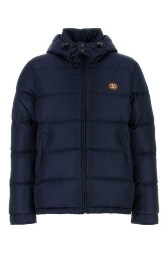 Navy Nylon Vlogo Down Jacket - Valentino Garavani - Modalova