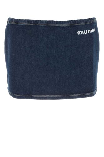 Miu Miu Stretch Denim Mini Skirt - Miu Miu - Modalova