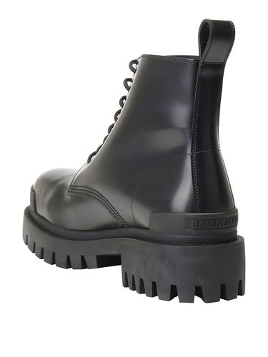 Strike Leather Combat Boots - Balenciaga - Modalova