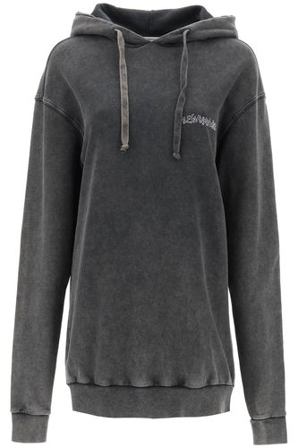 Graphite Cotton Oversize Sweatshirt - Alessandra Rich - Modalova