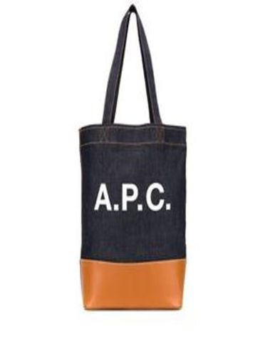 A. P.C. axel And Brown Handbag With Logo Print In Denim Woman - A.P.C. - Modalova