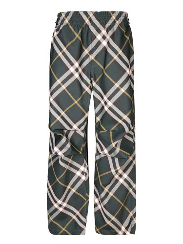 Wide-leg Equestrian Knight Motif Checked Trousers - Burberry - Modalova