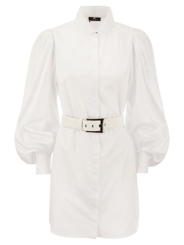 Cotton Poplin Shirt Minidress - Elisabetta Franchi - Modalova