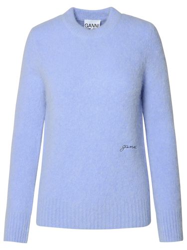 Light Blue Virgin Wool Blend Sweater - Ganni - Modalova
