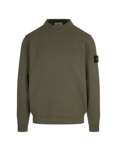 Organic Cotton Diagonal Fleece old Effect Sweatshirt - Stone Island - Modalova