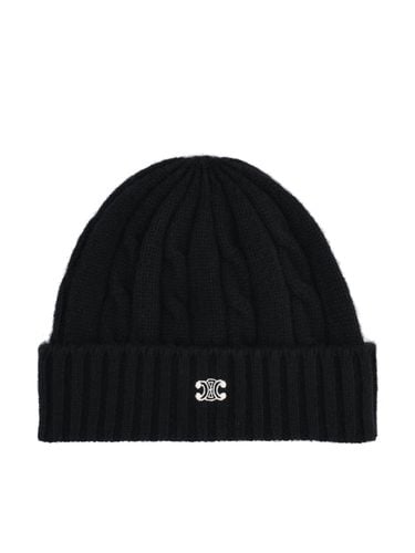 Triomphe Embroidered Knit Beanie - Celine - Modalova