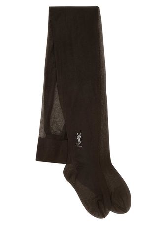 Brown Stretch Nylon Tights Jumpsuit - Saint Laurent - Modalova