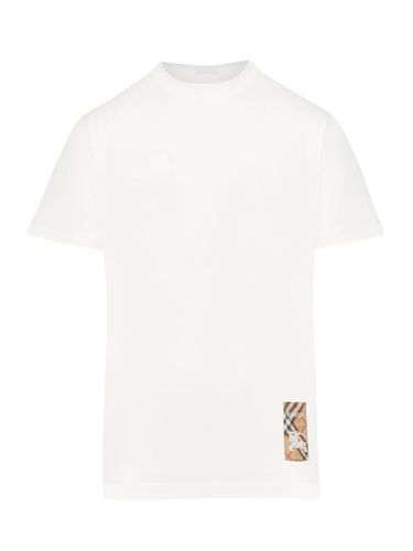 Cotton T-shirt With Check Application - Burberry - Modalova