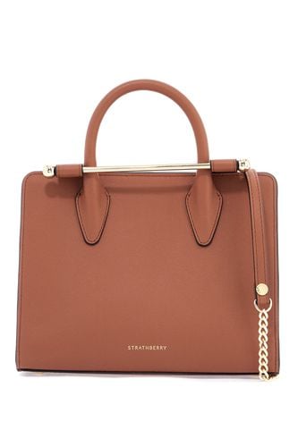 Mini Tote In Chestnut Calfskin With Removable Shoulder Strap - Strathberry - Modalova