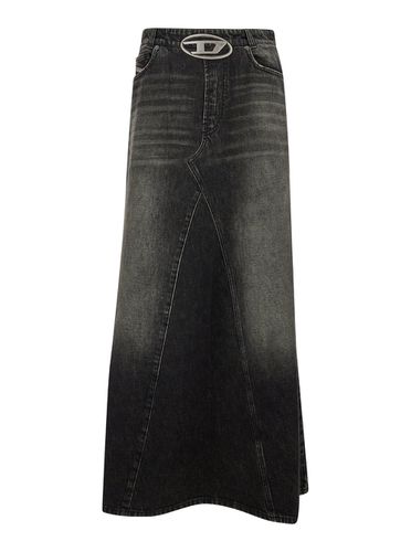 Balck Long Skirt With Oval D Detail In Denim Woman - Diesel - Modalova