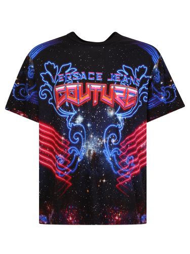 T-shirt With Galaxy Print Black - Versace Jeans Couture - Modalova