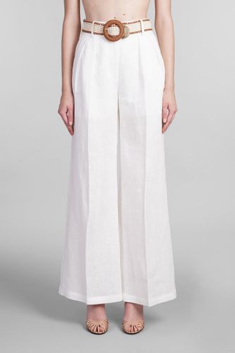 Zimmermann Pants In White Linen - Zimmermann - Modalova