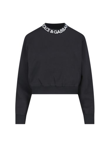 Cropped Crew Neck Sweatshirt - Dolce & Gabbana - Modalova
