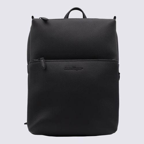 Ferragamo Black Leather Backpack - Ferragamo - Modalova