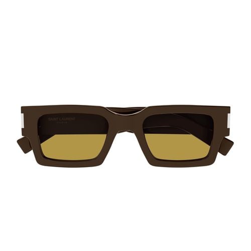 Saint Laurent Sl 572 Linea Corner Angle 007 Brown Crystal Sunglasses - Saint Laurent Eyewear - Modalova