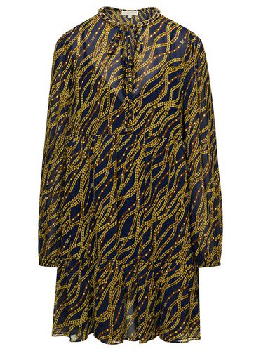 Multicolor Mini-dress With All-over Chain Print And Chain Detail In Polyester Blend Woman - MICHAEL Michael Kors - Modalova