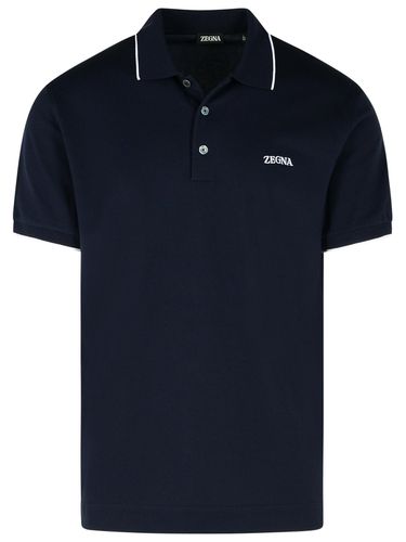 Zegna Polo Shirt In Blue Cotton - Zegna - Modalova