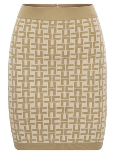 Jacquard Logo Skirt - Elisabetta Franchi - Modalova