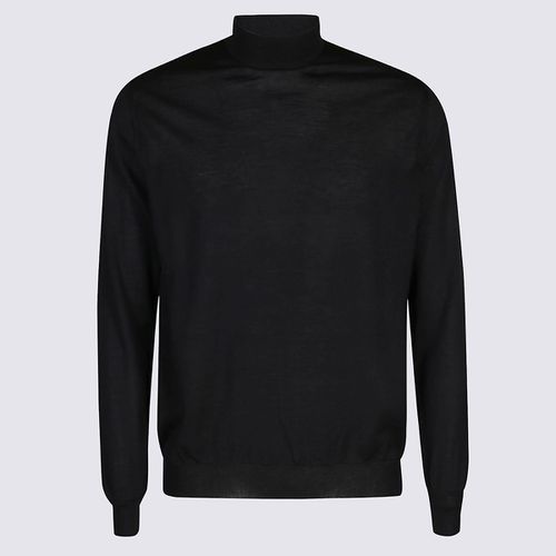 Malo Black Wool Knitwear - Malo - Modalova