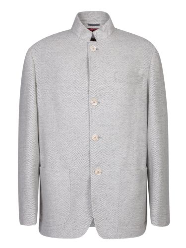 Beige Herringbone Wool Jacket - Brunello Cucinelli - Modalova