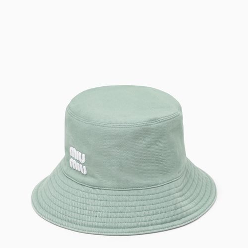 Aquamarine Cotton Bucket Hat - Miu Miu - Modalova