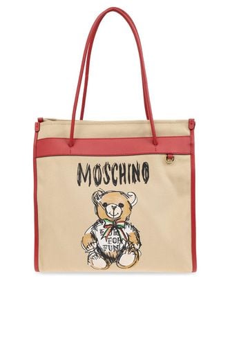 Teddy Bear Printed Top Handle Bag - Moschino - Modalova