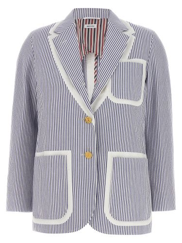 Single-breasted Seersucker Blazer - Thom Browne - Modalova