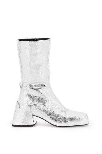 Cracked-effect Laminated Leather Boots - Jil Sander - Modalova