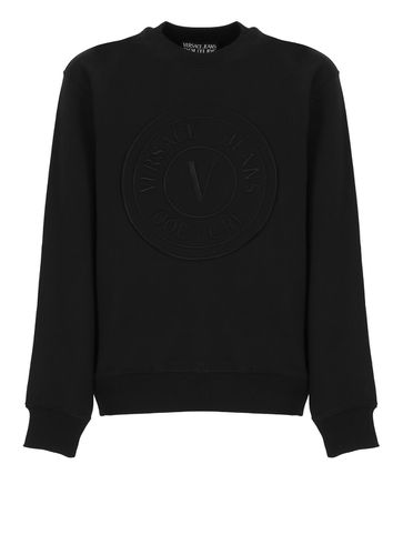 Sweatshirt With Logo Embroidery - Versace Jeans Couture - Modalova