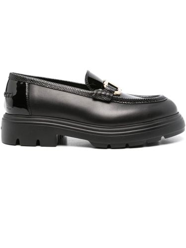 Black Calf Leather Gancini Loafers - Ferragamo - Modalova