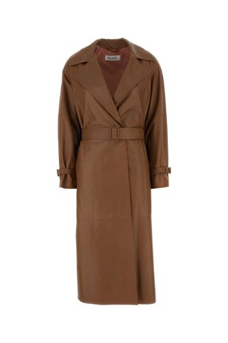 Max Mara Brown Leather Ande Coat - Max Mara - Modalova