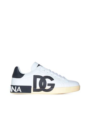 Portofino Nappa Sneaker With Printed Dg Logo - Dolce & Gabbana - Modalova