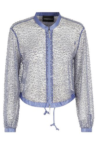 Sequin Embellished Semi-sheer Jacket - Emporio Armani - Modalova