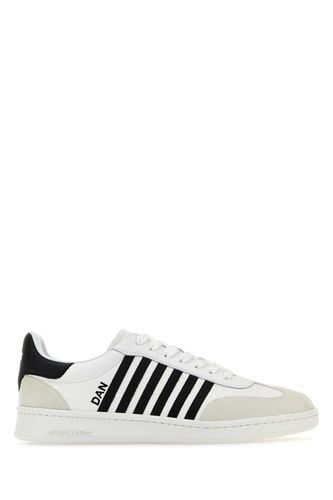 White Leather Boxer Sneakers - Dsquared2 - Modalova