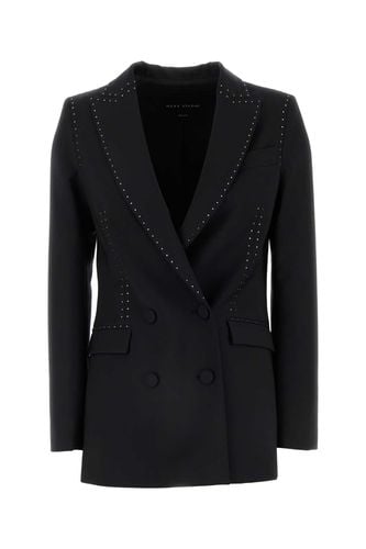 Black Stretch Wool Blend Bianca Blazer - Hebe Studio - Modalova