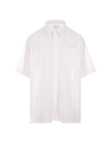Stone Grey Cotton Veil Striped Shirt - Givenchy - Modalova