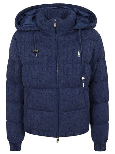 Cable-knit Hooded Down Coat - Polo Ralph Lauren - Modalova