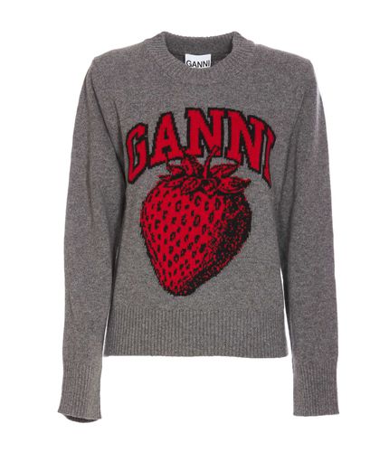 Ganni Grey Wool Blend Sweater - Ganni - Modalova