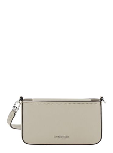 Beige Shoulder Bag With Logo Lettering On The Front And Adjustable And Removable Shoulder Strap In Hammered Leather Woman - Michael Kors Collection - Modalova