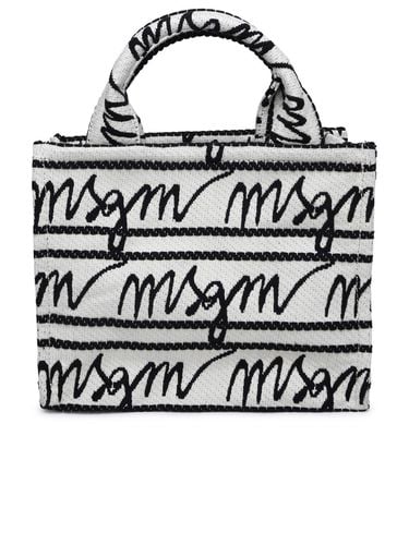 Logo Jacquard Open Top Tote Bag - MSGM - Modalova