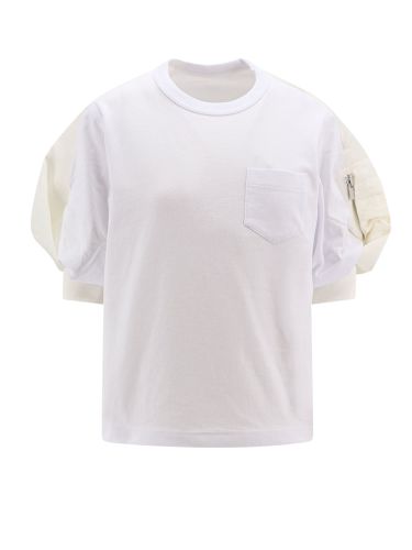 Sacai White Cotton T-shirt - Sacai - Modalova
