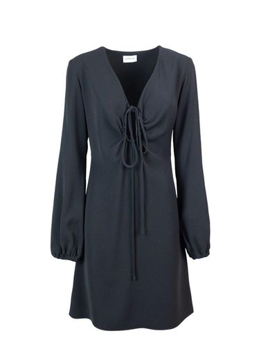 Abito Long-sleeved V-neck Keyhole Dress - Parosh - Modalova