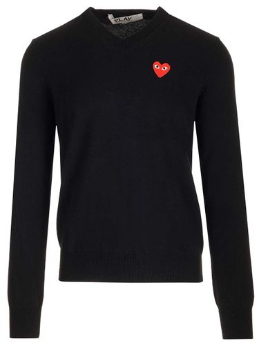 V-neck Wool Sweater - Comme des Garçons Play - Modalova