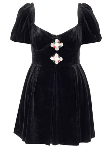 Heart Shaped Velvet Mini Dress - self-portrait - Modalova