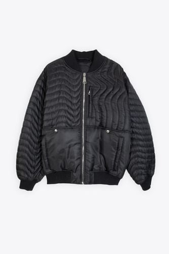 Bomber Wave Black nylon bomber jacket with wavy padding - Bomber Wave - Khrisjoy - Modalova