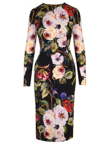 Printed Silk Midi Dress - Dolce & Gabbana - Modalova