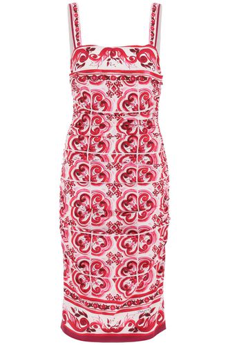 Majolica Print Silk Dress - Dolce & Gabbana - Modalova